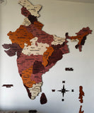 Cargar imagen en el visor de la galería, 3D Wooden India Map-Multicolour