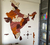 Cargar imagen en el visor de la galería, 3D Wooden India Map-Multicolour